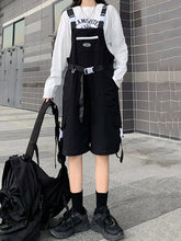 Black Roomy Casual Wide-Leg Overalls Pants